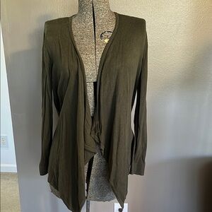 Michael Kors Olive Green Open Front Cardigan
